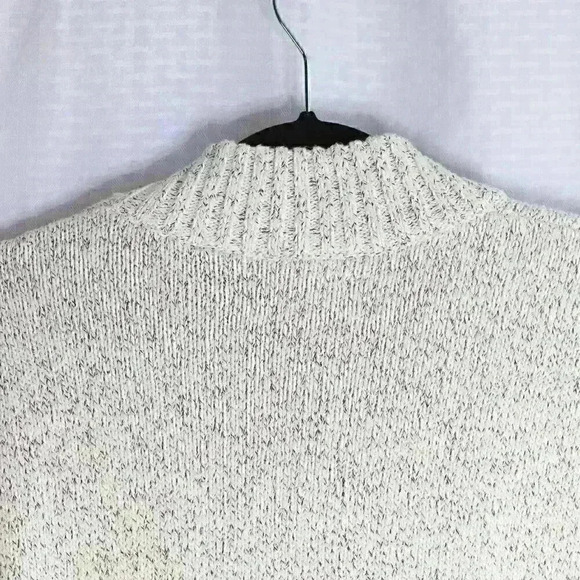 NWT CHAPS Size L Red Lodge Knit Cream color/marled 1/4 zip pullover sweater - Picture 15 of 16